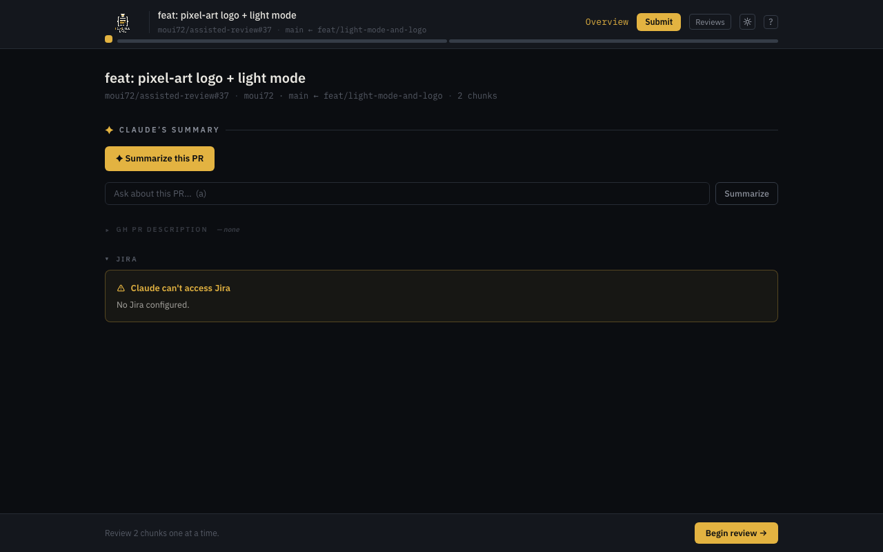 Overview page