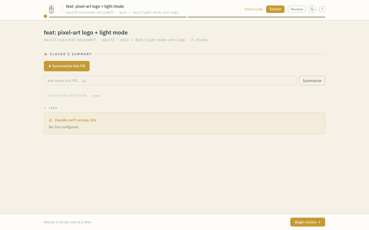 Overview page